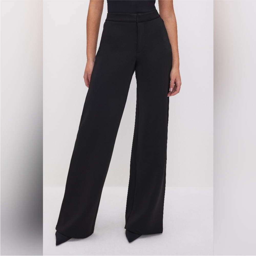 Good American Black Wide-Leg Women's Pants